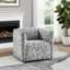 Fauteuil d'appoint simple, tissu jacquard gris pivotant à 360 degrés pour un salon moderne