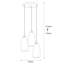 Lustre scandinave Elegant Nostalgia, structure en métal de couleur fumée, hauteur réglable 50,0 po x 50,0 po x 50,0 po | 3 x douilles E27, 40 W maximum | Luminaire élégant pour le salon, la salle à manger et les entrées