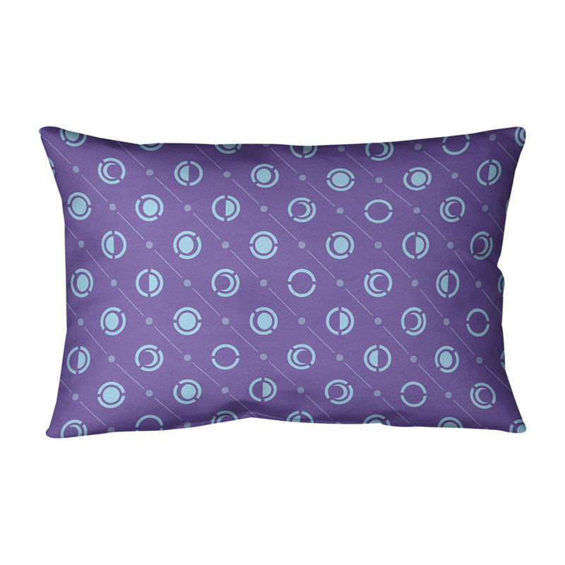 Coussin lombaire Moon phases, H 14 po x l 20 po, Mauve/bleu sarcelle, Pas de bourre