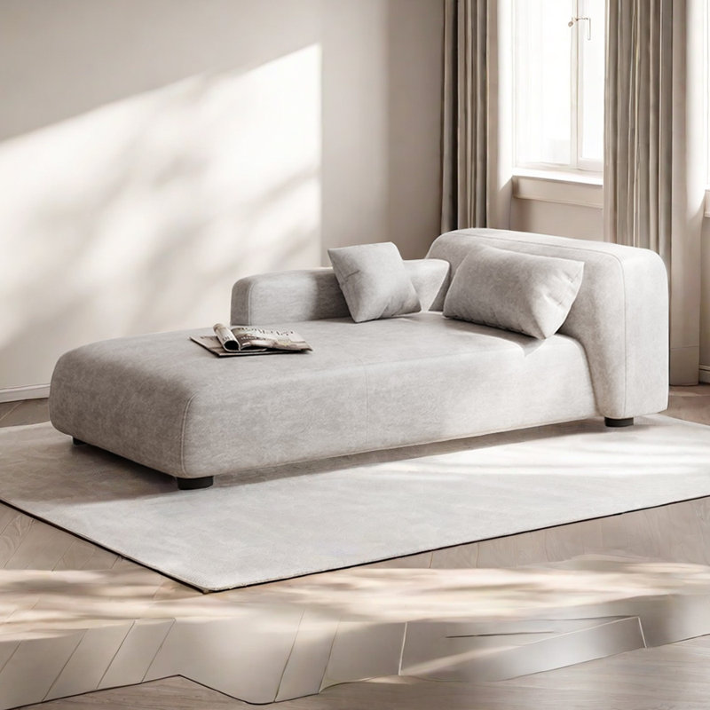 Chaise longue rembourrée Ruchir, Chaise longue à accoudoir droit