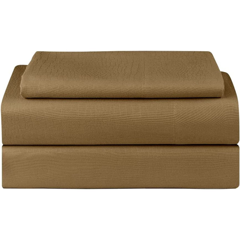 ENSEMBLE DE FEUILLES À SABLE, Ensemble de draps pour taille de lit simple TG, Beige