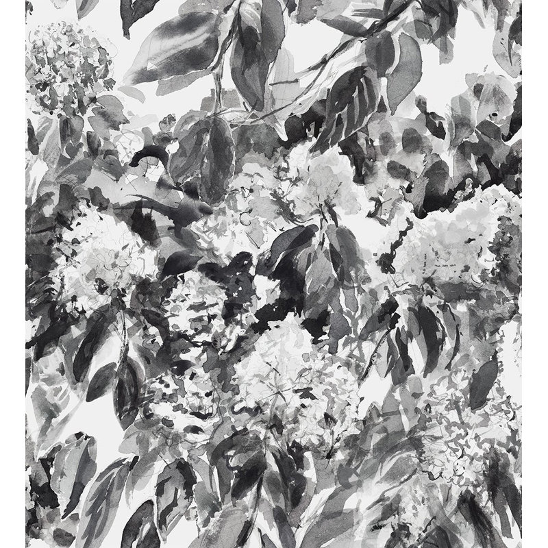 Hydrangea Garden, Smokey Quartz, Grass Cloth