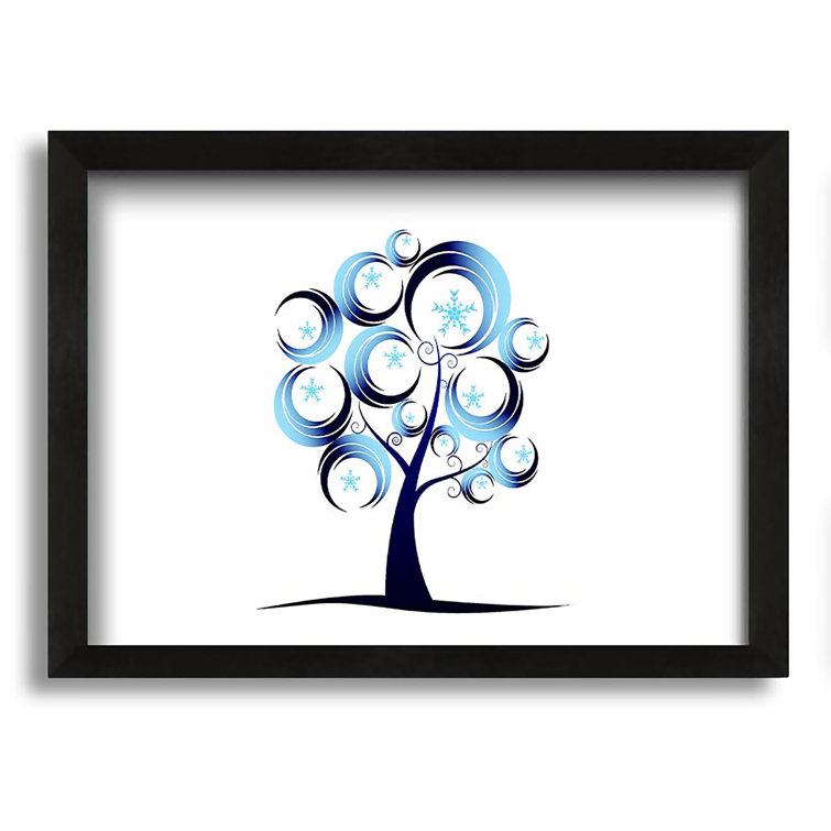 Blue Tree Abstract Ivy Bronx Blue Tree Abstract Framed Print | Wayfair.co.uk