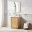 Clairence Meuble-lavabo autoportant à simple cuve en chêne clair avec plateau en quartz de Carrare-289185528