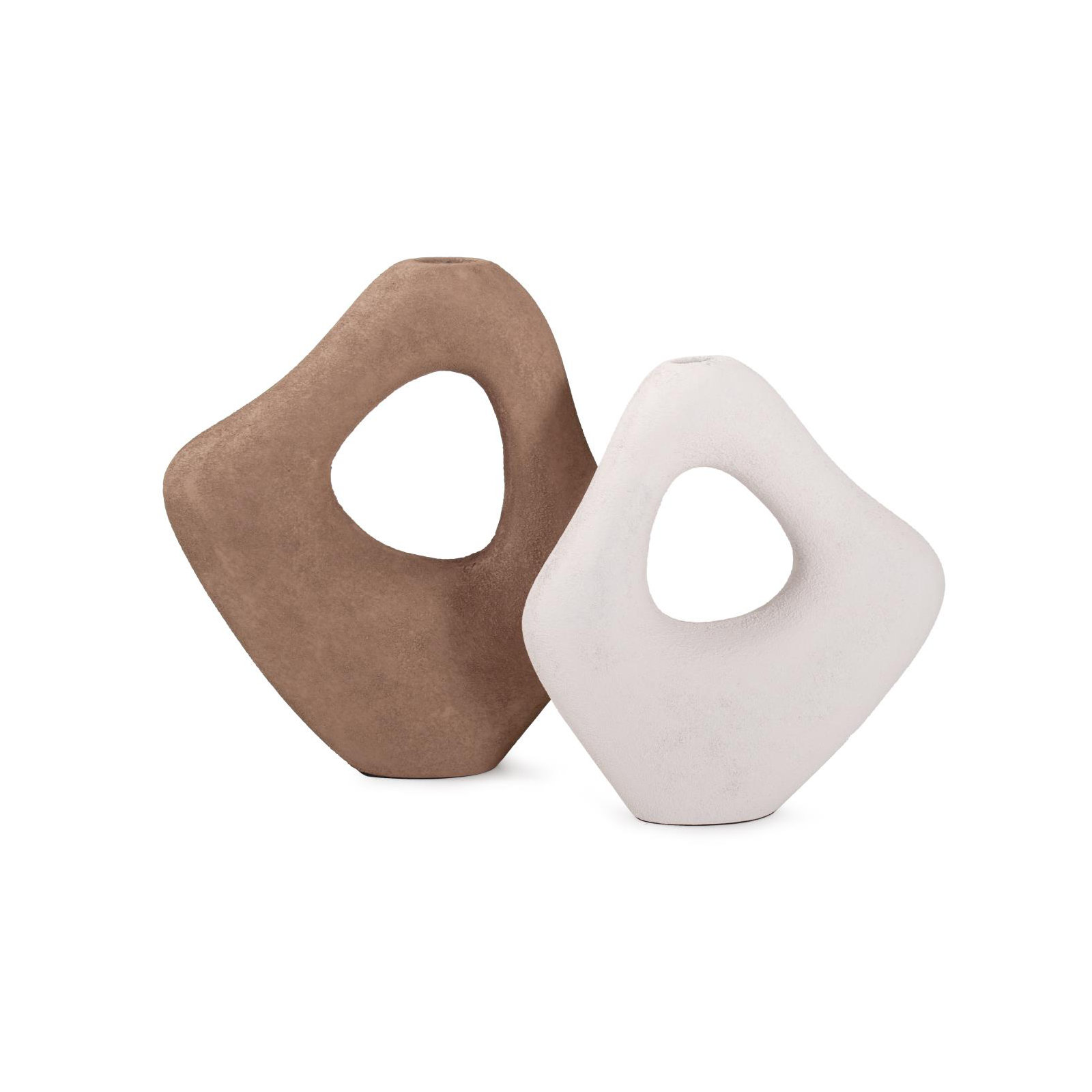 Saar Abstract Desert Sand Vase, White
