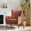Fauteuil à oreilles en similicuir avec garniture cloutée 30 po Ebbert-647834379