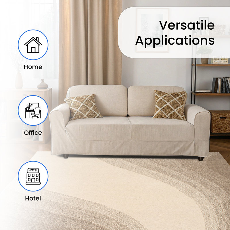 (5 pi x 7 pi) Tapis en laine touffeté à la main avec dossier en latex, tapis antidérapant, Rectangle 5 pi x 7 pi