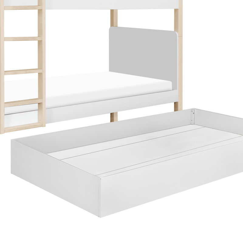 TipToe Twin Bunk Bed, White/Light Brown