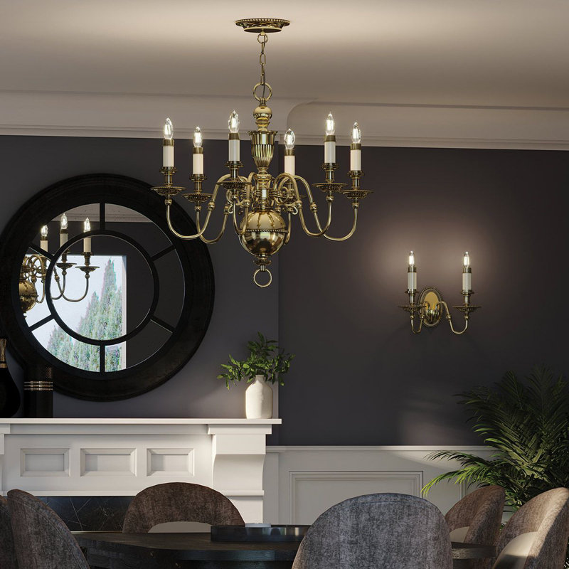 Baddesley 6 - Light Candle Style Chandelier