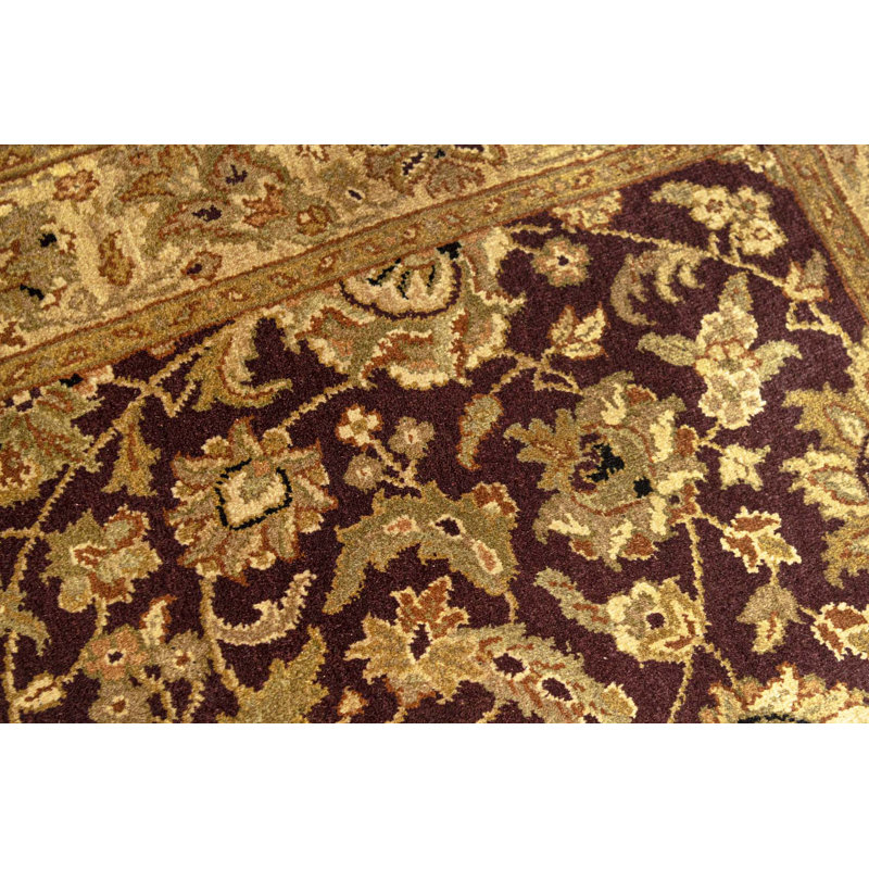 Tapis beige et rouge noué à la main de haute qualité