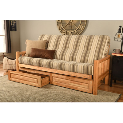 Anders Full 81" Wide Loose Back Futon and Mattress with Storage by Laurel Foundry Modern Farmhouse