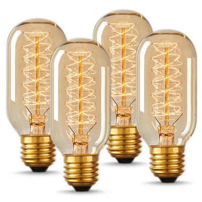 Ambiance festive 40 watts T45 T14 E26 ampoule à intensité variable rétro Edison 2700K (paquet de 12)