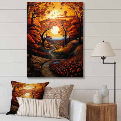 «Basiran Countryside Autumnal Canopy Patchwork III», reproduction sur toile