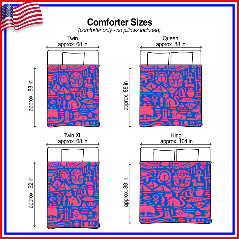 Egyptian Iconography Symbols Comforter, Twin