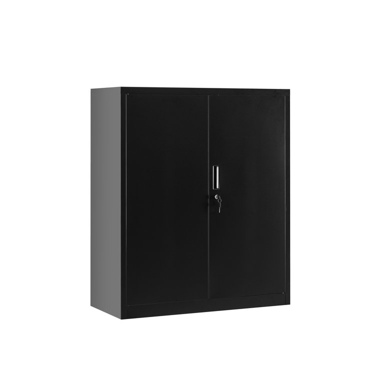 Lancaster 1 - Shelf Storage Cabinet Rebrilliant Finish: Black