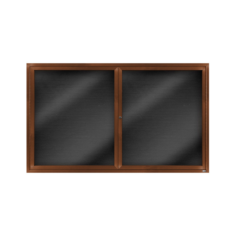 Panneau de lettres mural fermé en aluminium, Bois de noyer, Deux, H 36 po x l 60 po
