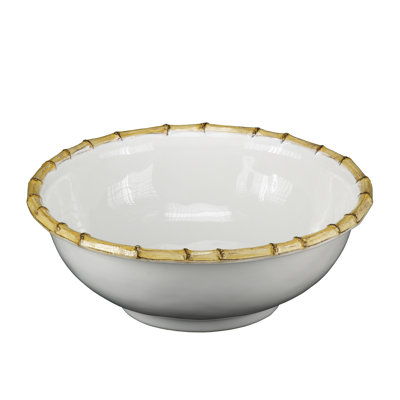 Bamboo 11" Serving Bowl - Natural/White