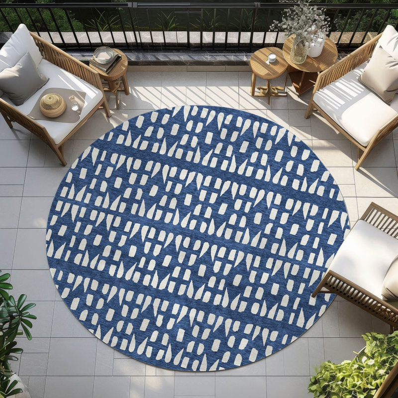  Chayden Area Rug with Non-Slip Backing, Round 8'