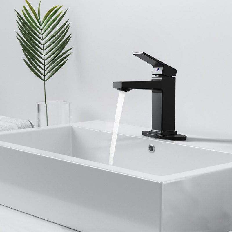 Robinet de salle de bain durable avec écoulement d'eau doux et installation facile, Noir mat