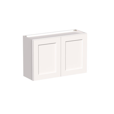 Armoire-pont murale de style Shaker de 36 po de largeur DL 36 po x H 24 po x P 12 po DL Cabinetry (prête à assembler) - blanc