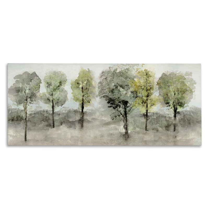 "Splashed Watercolor Trees", art mural sur toile par Val Rhodes bp-662_CN, H 13 po x l 30 po
