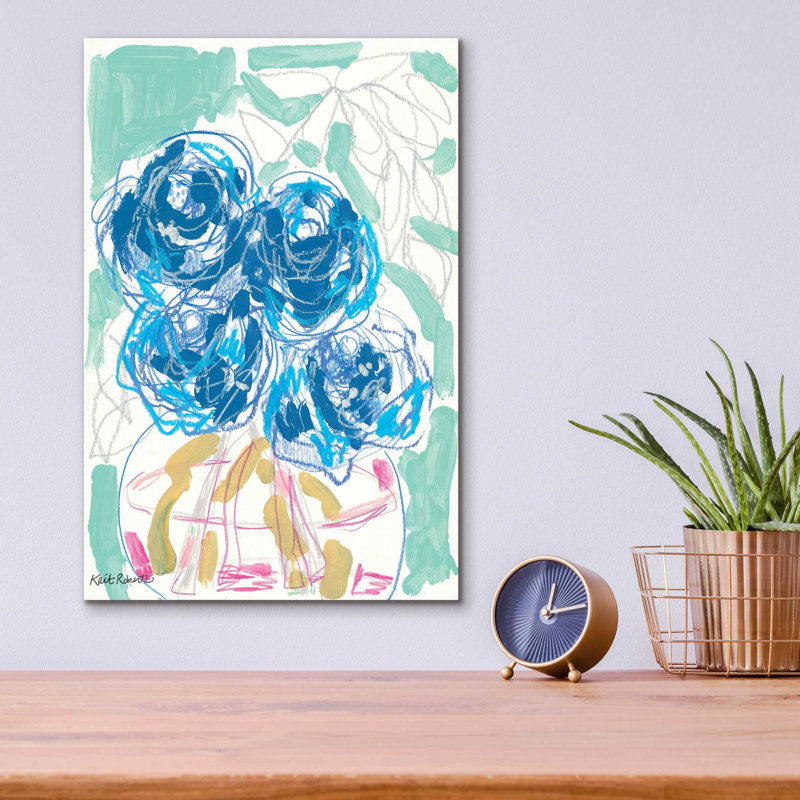 «Table de chevet Blooms in Water» par Kait Roberts, art mural en verre acrylique, H 16 po x l 12 po x P 0,13 po