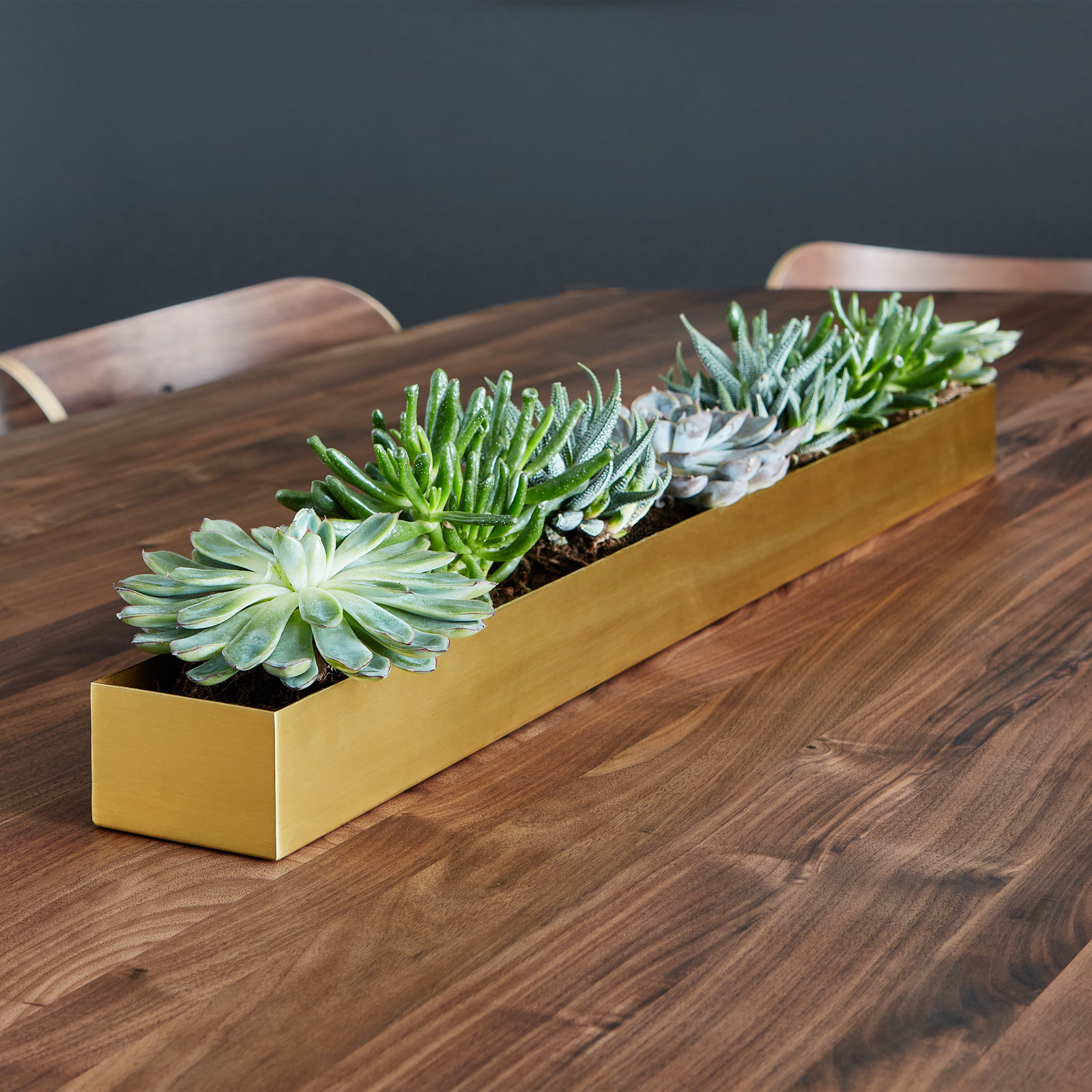Gus* Modern 30" Planter Box, Vessel Planter Brass