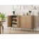 Seyla 55'' Sideboard with Solid Wood Legs & 2 Adjustable Shelves, Four Curved Fluted Door