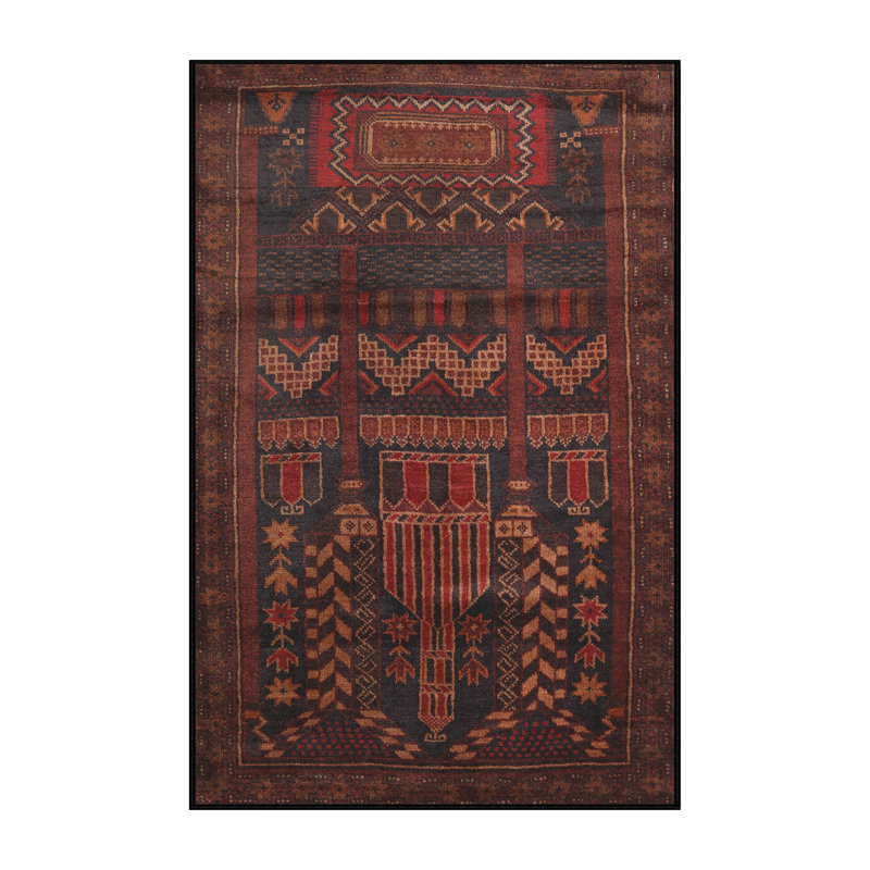 Tapis traditionnel 100% lavable à la machine 2381, Rectangle 2 pi x 5 pi
