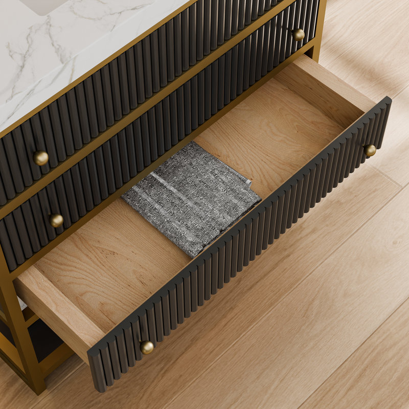 Ensemble de meuble-lavabo autoportant 36 po en chêne massif avec miroir DEL 36 po
