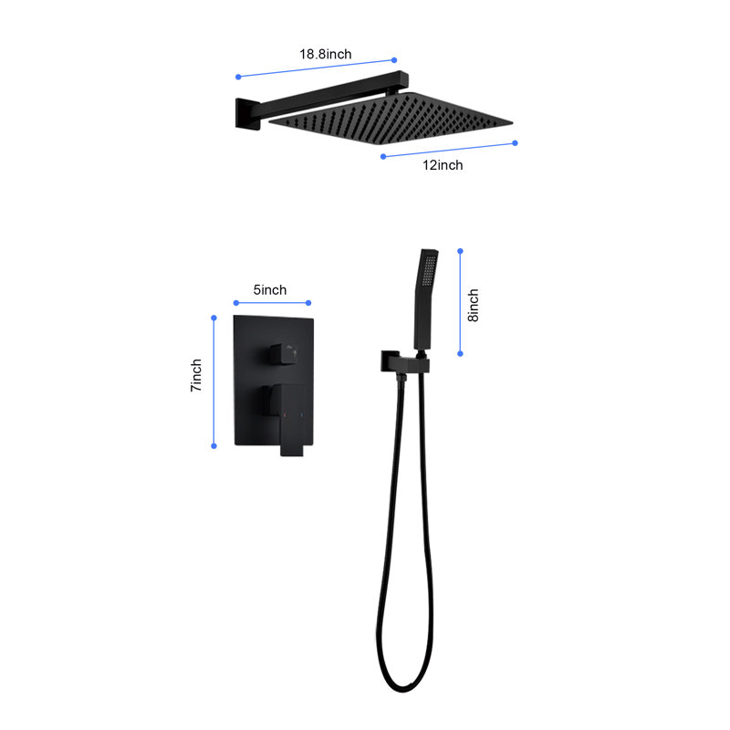 All-In-One Kit with Rough in-Valve, Matte Black