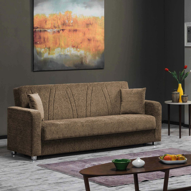 Canapé-lit rembourré avec rangement Primenest Gravita, Beige