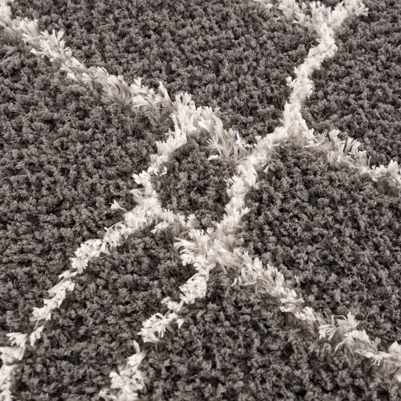 Kaern Abstract Gray Area Rug, Rectangle 2' x 3'
