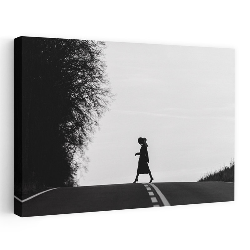 «Solitaire Uphill Journey», impression d'art abstrait paysage minimaliste, 12" H x 18" W
