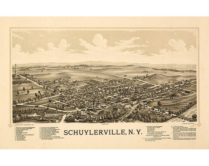 Lark Manor ™, toile tendue avec châssis Burleigh, Schuylerville, New York, Burleigh, 1889, H 32 po x l 48 po