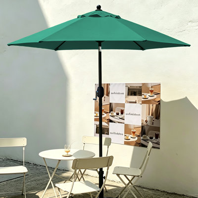 Keiwarren 7.5‘ Market Umbrella with Tilt & Crank for Outdoor Table