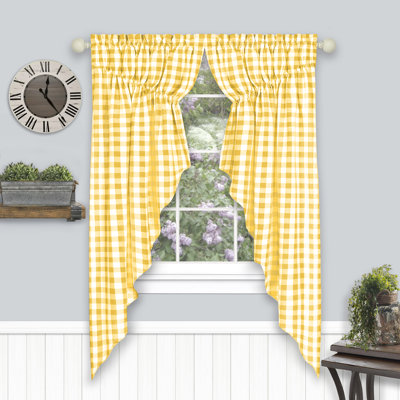 Desilva Cotton Blend Plaid Window Valance