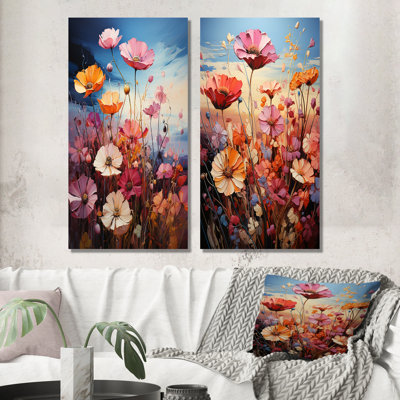 «Purple Wildflowers Symphony», 2 pièces sur toile