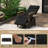 Patio Wicker Recliner Chair With Adjustable Backrest & Footrest Flip Side Table-1046947423