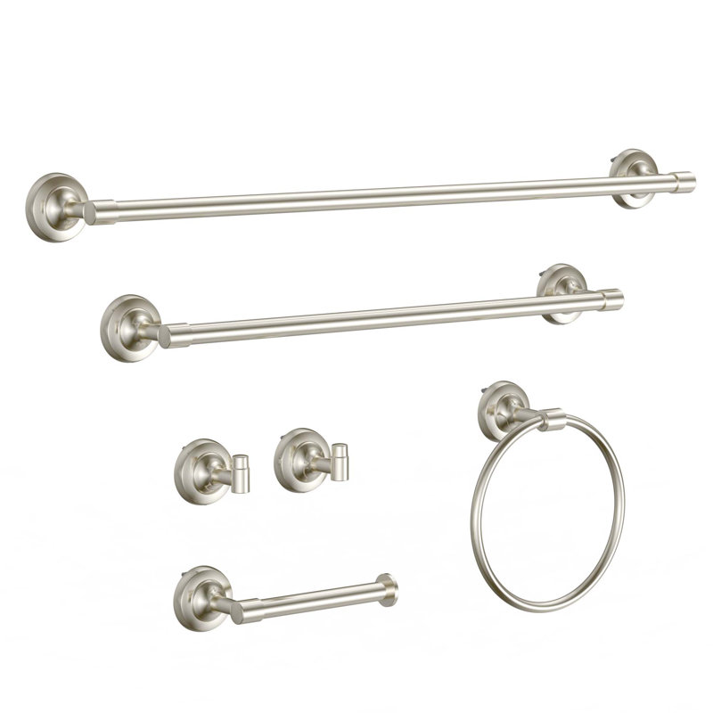 Ensemble de quincaillerie de salle de bain 6 pièces, Noir