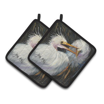 Caroline's Treasures Egret Polyester Potholder