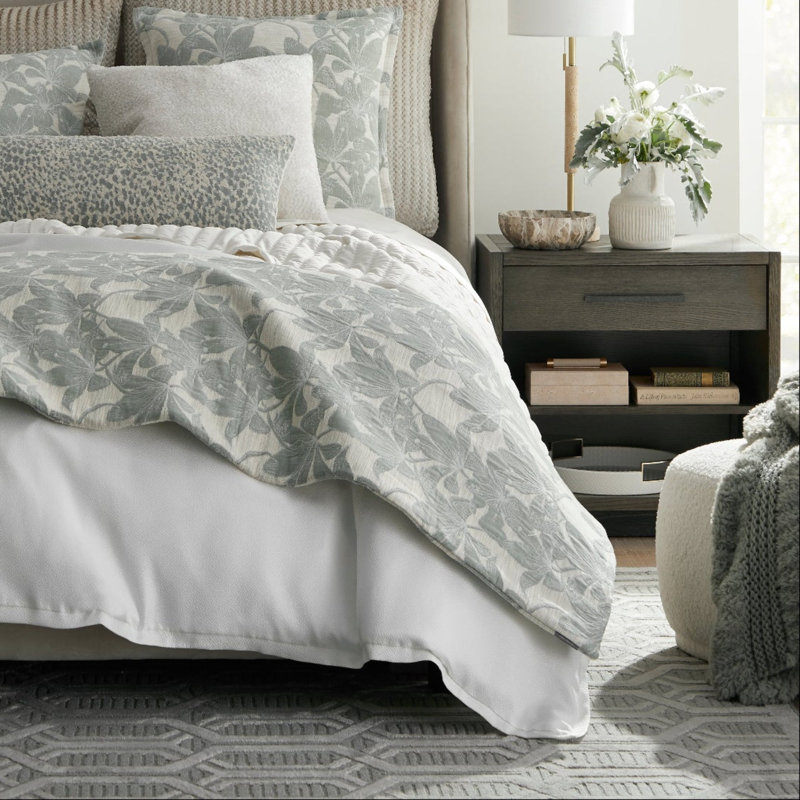 Gardenia Floral Blanket, 98" L x 54" W, Sage