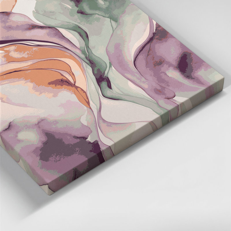 Aquarelle abstraite 64, art mural sur toile beige, H 11 po x l 14 po