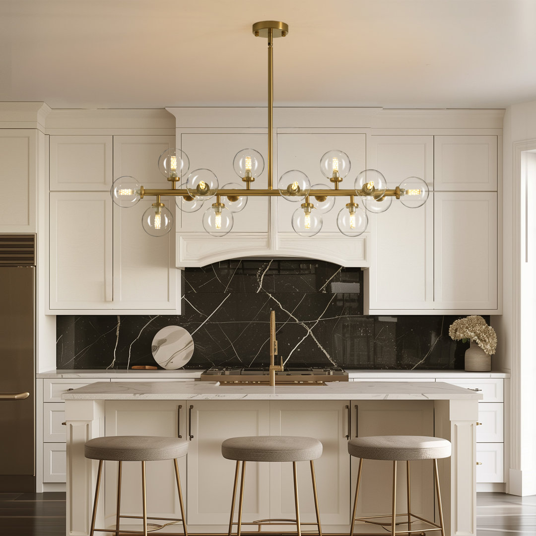 Jewellia 16 - Light Dimmable Glass Sputnik Modern Linear Chandelier George Oliver