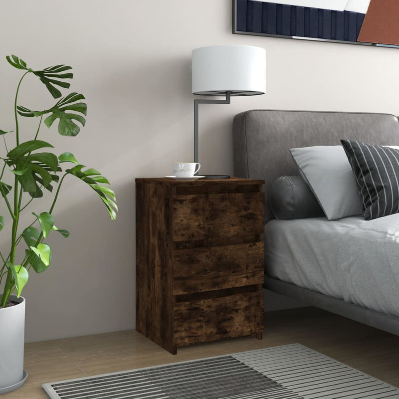 Cowlic Bed Cabinet 40x35x62.5 cm Engineered Wood, 1, Brown