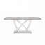 Table de salle à manger en faux marbre avec base en acier inoxydable, pour 6 personnes-643855567-643855562