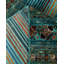 Tapis noué à la main de conception unique Tribal - turquoise, 8 pi 8 po x 11 pi 11 po