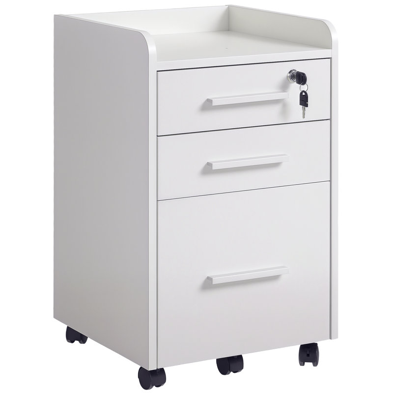 Classeur vertical mobile 3 tiroirs, Blanc