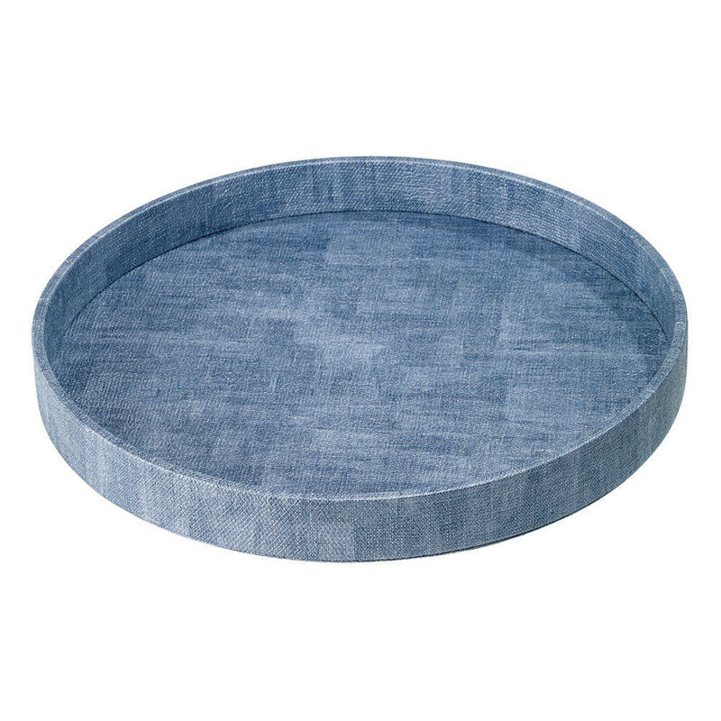 Luster Vinyl Decorative Tray, Ice Blue