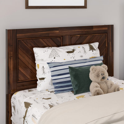 Emmitte Solid Wood Rustic Chevron Headboard